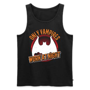 Only vampires work day shift sayings at night - Men's Premium Organic Tank Top - black - Front - Michal (187cm)