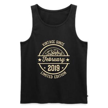 Anniversaire Vintage depuis février 2019 - Débardeur bio Premium Homme - noir - Devant - Michal (187cm)