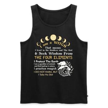 Ich bin eine Hexenpagan Witch Affirmation Occult W - Männer Premium Bio Tank Top - Schwarz - Vorne - Michal (187cm)