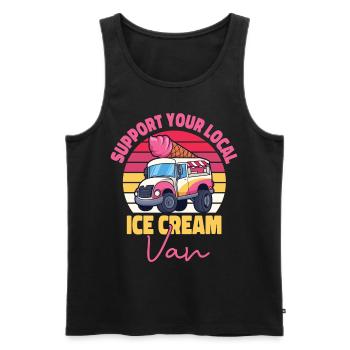 Crème glacée Crème glacée Van Truck Cone - Débardeur bio Premium Homme - noir - Devant - Michal (187cm)