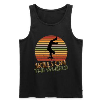 Fähigkeiten auf dem Räder Retro Skateboard - Männer Premium Bio Tank Top - Schwarz - Vorne - Michal (187cm)