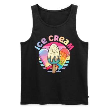 Ice Cream Cone Popsicle Retro Ice - Männer Premium Bio Tank Top - Schwarz - Vorne - Michal (187cm)