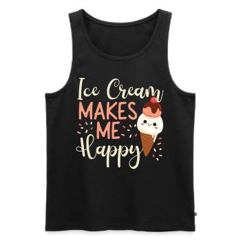 La crème glacée cône de crème glacée me fait - Débardeur bio Premium Homme - noir - Devant - Michal (187cm)