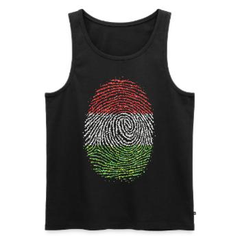 Ungarn Ungarisch Ungarer Fingerabdruck Flagge - Männer Premium Bio Tank Top - Schwarz - Vorne - AI Model Male 178 light (178cm)