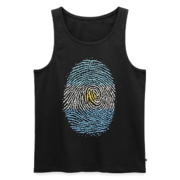 Argentinien Argentinier Fingerabdruck Flagge - Männer Premium Bio Tank Top - Schwarz - Vorne - Michal (187cm)