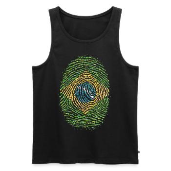 Brazil Brazilian Fingerprint Flag - Men's Premium Organic Tank Top - black - Front - Michal (187cm)