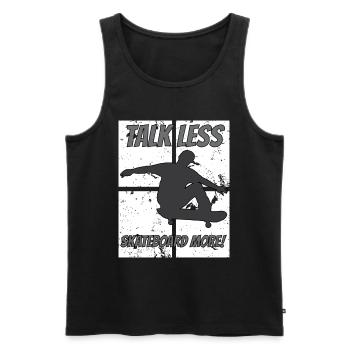 Talk Less Skate More Funny Skateboarder Zitat - Männer Premium Bio Tank Top - Schwarz - Vorne - Michal (187cm)