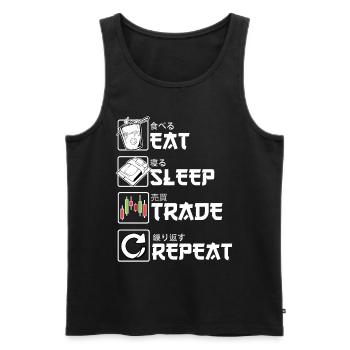 Schlafhandel wiederholen Börsenmärkte Forex Tradin - Männer Premium Bio Tank Top - Schwarz - Vorne - Michal (187cm)
