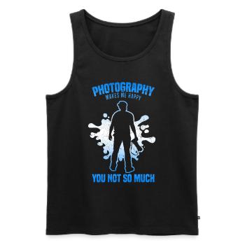 Fotografie macht mich glücklich Du nicht so sehr - Männer Premium Bio Tank Top - Schwarz - Vorne - Michal (187cm)