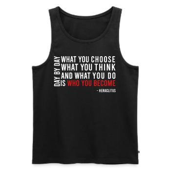 Griechischer Philosopher Heraklit motivierendes Er - Männer Premium Bio Tank Top - Schwarz - Vorne - Michal (187cm)