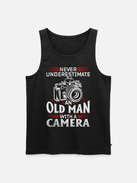Never underestimate an old man with a - Men's Premium Organic Tank Top - black