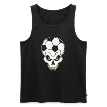 Cool Football Skull FootBal Lover Fan Sport - Débardeur bio Premium Homme - noir - Devant - Michal (187cm)
