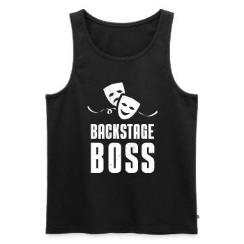 Backstage Boss Theater Stage Crew Technicien de scène - Débardeur bio Premium Homme - noir - Devant - AI Model Male 178 light (178cm)