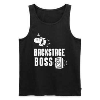 Backstage Boss Event Technician Crew - Men's Premium Organic Tank Top - black - Front - AI Model Male 178 light (178cm)