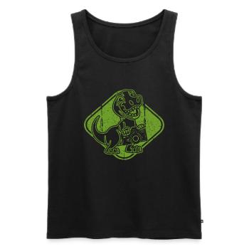 Fotografie Dinosaurier Fotokamera Fotograf Dino - Männer Premium Bio Tank Top - Schwarz - Vorne - Michal (187cm)