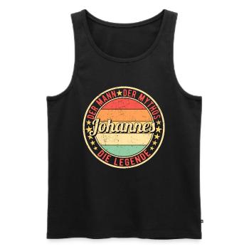 Johannes Der Mann Der Mythos Die Legende - Männer Premium Bio Tank Top - Schwarz - Vorne - Michal (187cm)