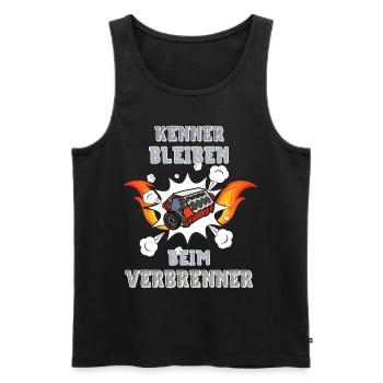 Kenner bleiben beim Verbrenner Auto Verbot Shirt - Männer Premium Bio Tank Top - Schwarz - Vorne - Michal (187cm)