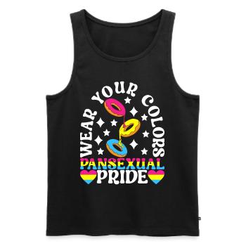 LGBTQ Pansexual - Men's Premium Organic Tank Top - black - Front - AI Model Male 178 light (178cm)