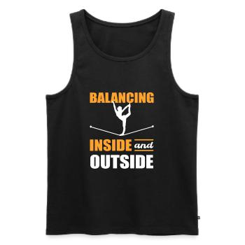 Balancing Inside and Outside Slackline Yoga Slack - Männer Premium Bio Tank Top - Schwarz - Vorne - Michal (187cm)