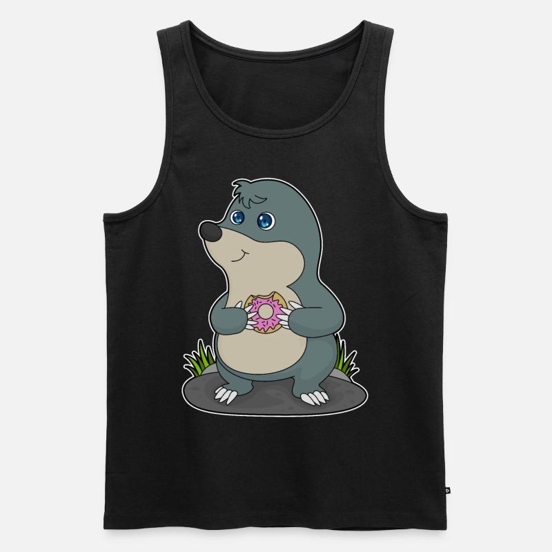 Maulwurf mit Donut - Männer Premium Bio Tank Top - Schwarz
