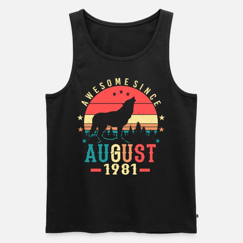 Geburtsmonat August 1981 - Männer Premium Bio Tank Top - Schwarz