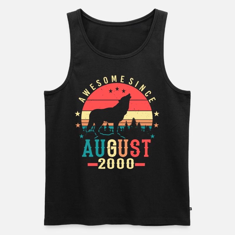 Geburtsjahr 2000 Im August - Männer Premium Bio Tank Top - Schwarz