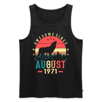 1971 August Retro - Männer Premium Bio Tank Top - Schwarz - Vorne - Michal (187cm)