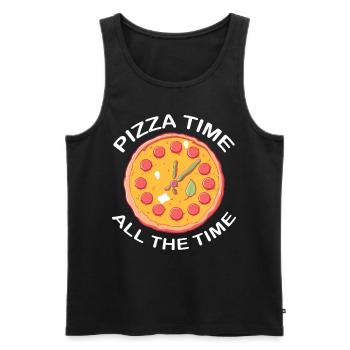 Pizza Faire italien Fast Food Pizza Time Tous les - Débardeur bio Premium Homme - noir - Devant - Michal (187cm)