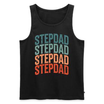 Stiefvater Stiefpapa Stepdad Vatertag - Männer Premium Bio Tank Top - Schwarz - Vorne - AI Model Male 178 light (178cm)