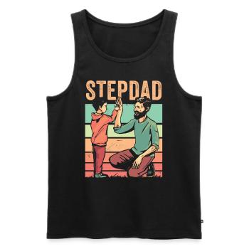 Stiefvater Stiefpapa Stepdad Vatertag - Männer Premium Bio Tank Top - Schwarz - Vorne - AI Model Male 178 light (178cm)
