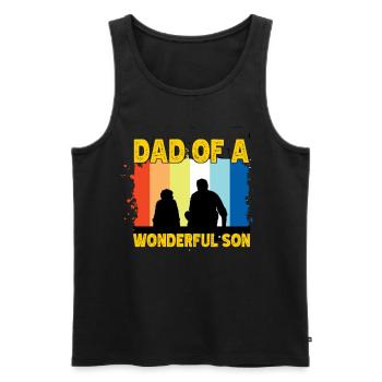 Père d’un merveilleux fils Papa Papi Dictons - Débardeur bio Premium Homme - noir - Devant - Michal (187cm)