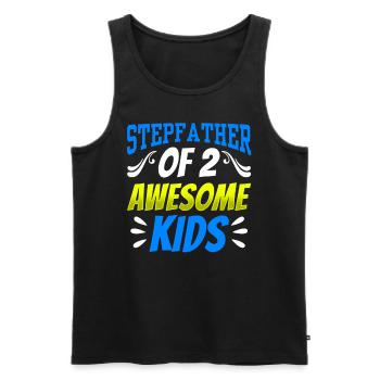 Stepfather Of Two Great Kids Stepdad - Men's Premium Organic Tank Top - black - Front - Michal (187cm)