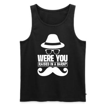 Bist Du In Einer Scheune Aufgewachsen? Papa Papi - Männer Premium Bio Tank Top - Schwarz - Vorne - AI Model Male 178 light (178cm)