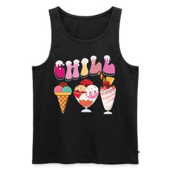 Ice Cream Cone Chill - Männer Premium Bio Tank Top - Schwarz - Vorne - Michal (187cm)