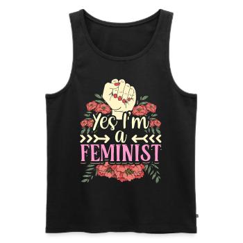 Ja Ich Bin Ein Feminist Feministisch Feminismus - Männer Premium Bio Tank Top - Schwarz - Vorne - Michal (187cm)