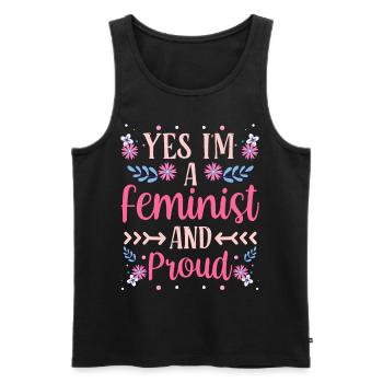 Yes I am a feminist and proud of women - Men's Premium Organic Tank Top - black - Front - Michal (187cm)