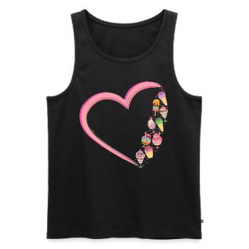 Ice Cream Heart Cone Popsicle - Männer Premium Bio Tank Top - Schwarz - Vorne - Michal (187cm)