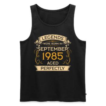 Birthday Legends were born in September 1985 - Men's Premium Organic Tank Top - black - Front - Michal (187cm)