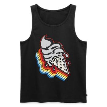 Ice Cream Retro Vintage Cone - Men's Premium Organic Tank Top - black - Front - Michal (187cm)