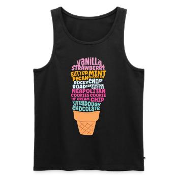 Ice Cream Word Cloud Cone Sundae - Männer Premium Bio Tank Top - Schwarz - Vorne - AI Model Male 178 light (178cm)