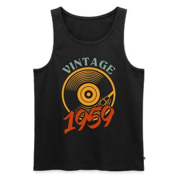 63 years of birth born in 1959 - Men's Premium Organic Tank Top - black - Front - Michal (187cm)