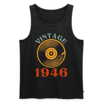 76 birthday born in 1946 - Men's Premium Organic Tank Top - black - Front - Michal (187cm)