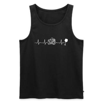 Fotografie Heartbeat Weinkamera Fotograf Heartbeat - Männer Premium Bio Tank Top - Schwarz - Vorne - Michal (187cm)