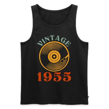67 birthday born in 1955 - Men's Premium Organic Tank Top - black - Front - Michal (187cm)