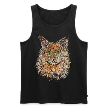 Forest Cat Maine Coon Cats Cat Owner - Men's Premium Organic Tank Top - black - Front - Michal (187cm)