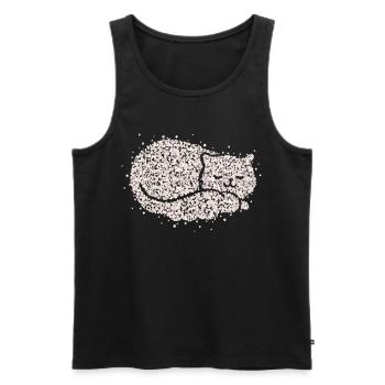 Chats ronronnants Chemise de couchage Chemise câline Cadeau - Débardeur bio Premium Homme - noir - Devant - Michal (187cm)