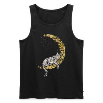 Chats Chemise de couchage Chemise câline Lève-tard - Débardeur bio Premium Homme - noir - Devant - Michal (187cm)