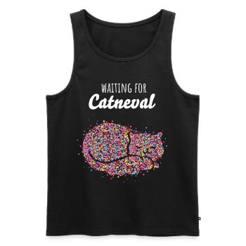 Confettis Chats Costume de Chat Remplacement Carnaval Cologne - Débardeur bio Premium Homme - noir - Devant - Michal (187cm)