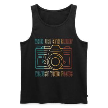 Wenn das Leben verschwommen wird Passen Sie Ihren - Männer Premium Bio Tank Top - Schwarz - Vorne - AI Model Male 178 light (178cm)