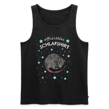 Offizielles Schlafshirt Morgenmuffel Maus Haustier - Männer Premium Bio Tank Top - Schwarz - Vorne - Michal (187cm)